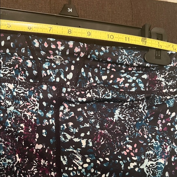 #1127=Black/Blue Mixed Multiple Colors Patterned Leggings - Picture 3 of 5